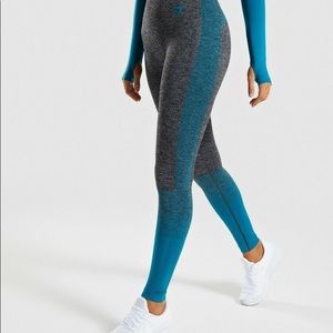 Rare GYMSHARK Amplify Teal Seamless Leggings XS